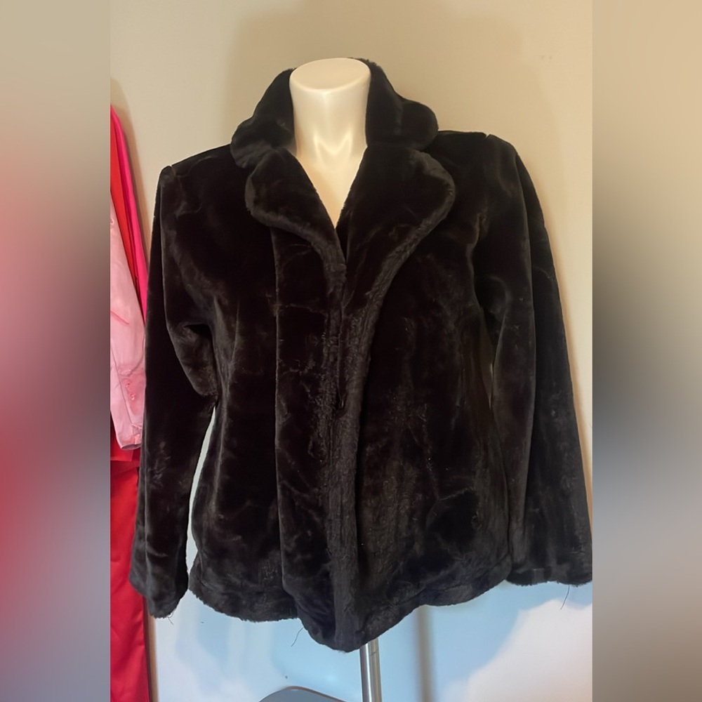 Luxurious Black Faux Fur Jacket